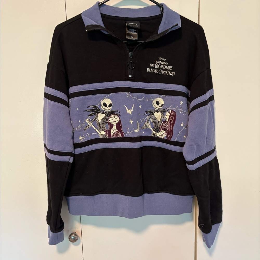 Disney The Nightmare Before Christmas Glow-in-the-Dark Women's Sz M Quarter Zip